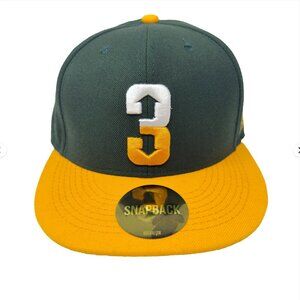 Baseballism Oakland Athletics 3 Up Snapback Hat Green Yellow One Size